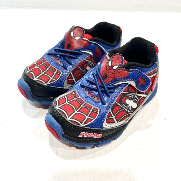 ❣️SALE❣️Stride Rite Marvel SpiderMan Kids Light Up Shoes Sneakers Size 7.5 - Picture 3 of 9